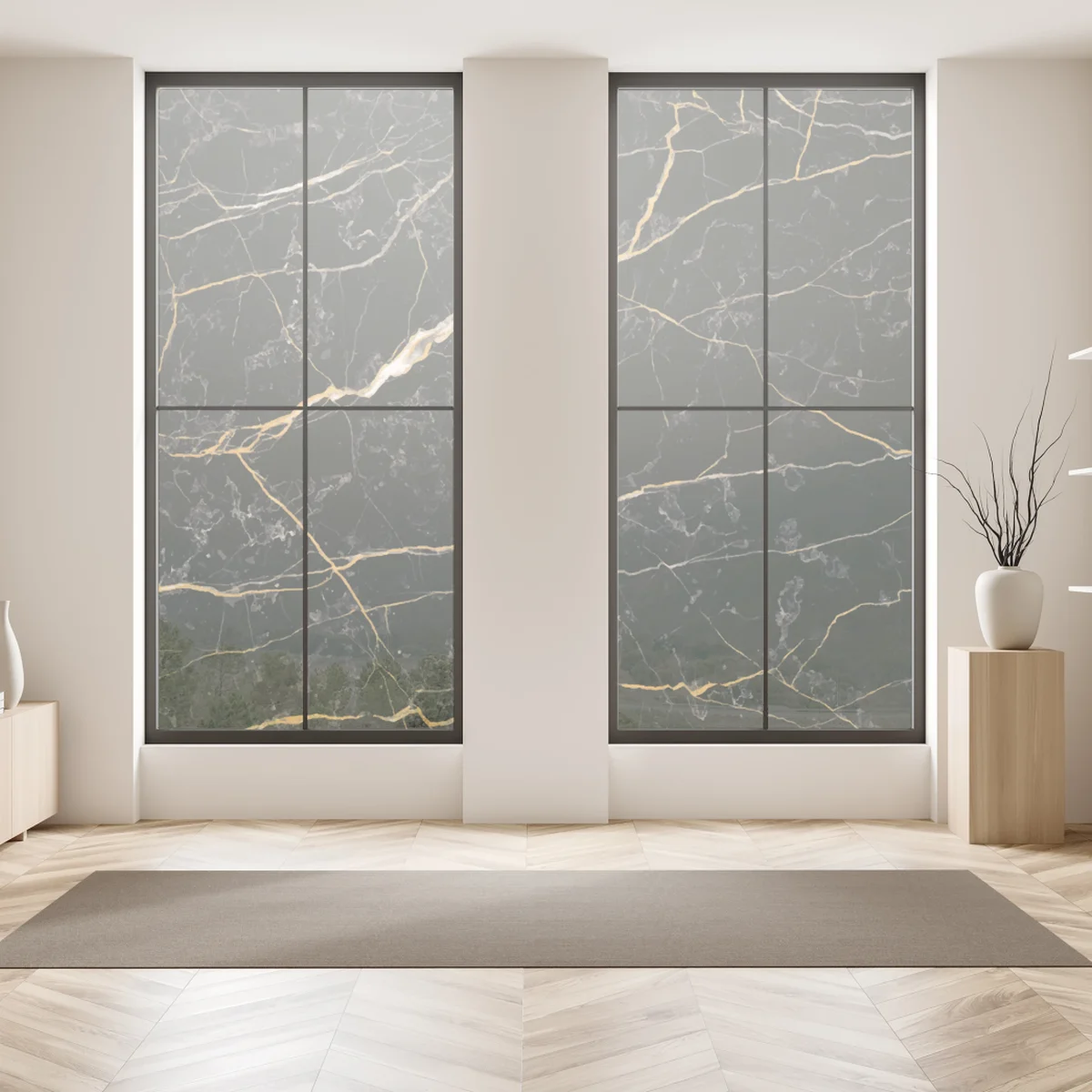 Fensteraufkleber schwarzer marmor mit goldenen adern Fensteraufkleber schwarzer marmor mit goldenen adern