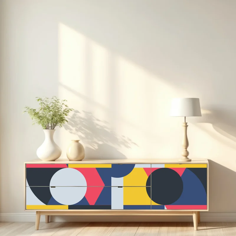 Repositionierbarer Aufkleber lebendige geometrische komposition