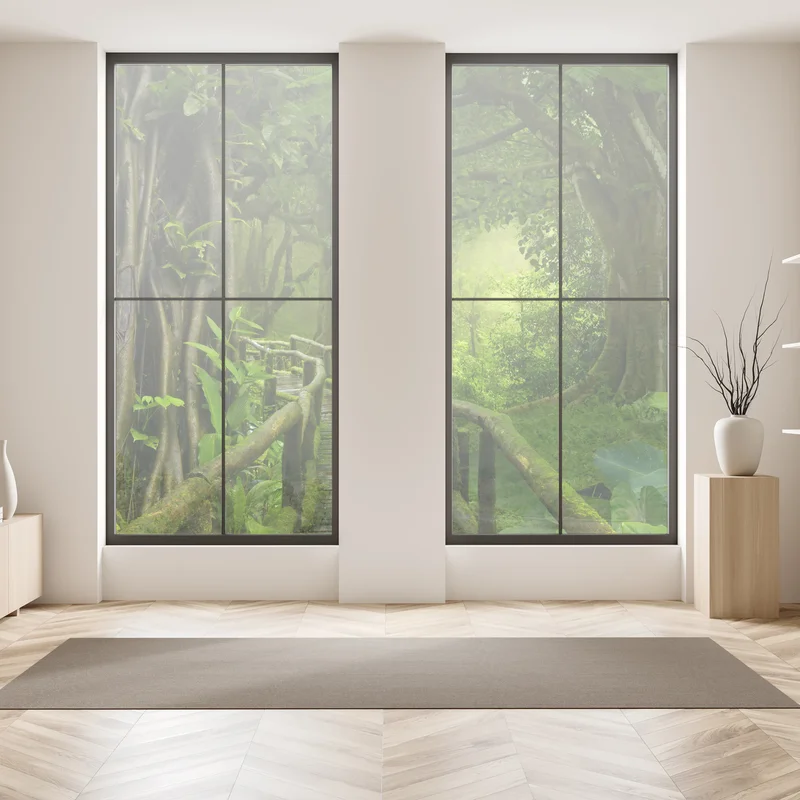 Naklejka na okno mglista kładka w tropikalnej dżungli