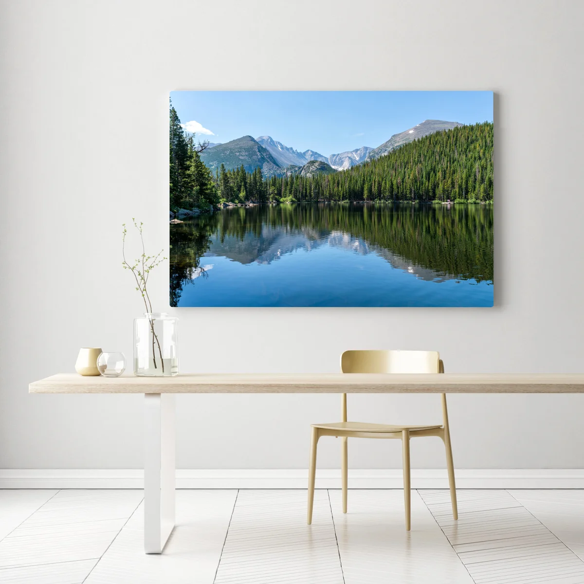 Leinwandbild gebirgssee mit spiegelung Leinwandbild gebirgssee mit spiegelung