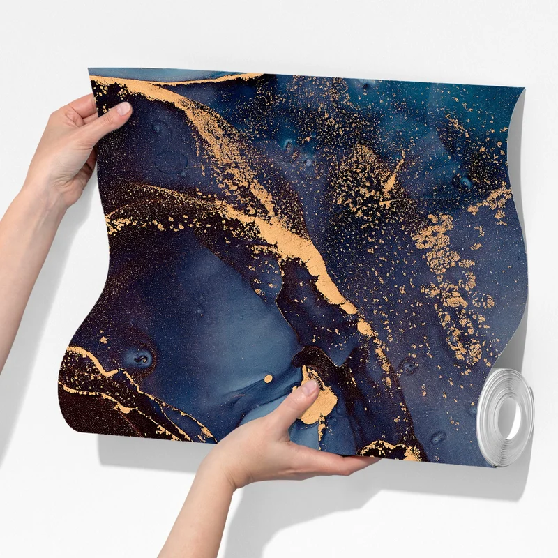 Fototapete tiefes ozeanblau mit goldadern Fototapete tiefes ozeanblau mit goldadern