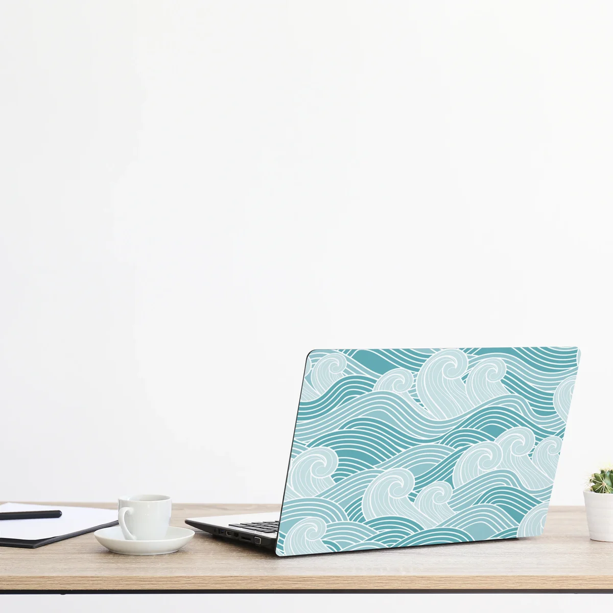 Laptop-Aufkleber ruhiges türkisfarbenes wellenmuster Laptop-Aufkleber ruhiges türkisfarbenes wellenmuster