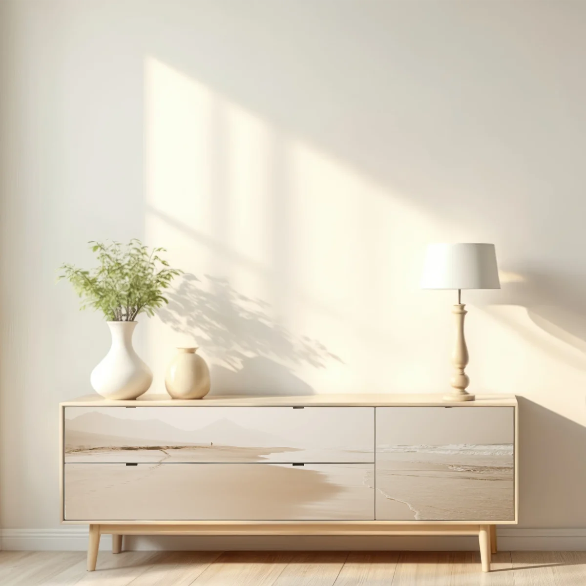 Repositionierbarer Aufkleber ruhiger sepia strand Repositionierbarer Aufkleber ruhiger sepia strand