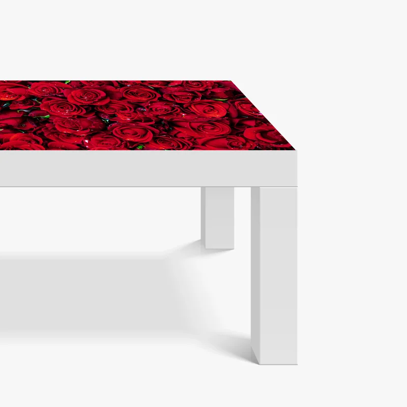 Tischaufkleber und Schreibtischaufkleber dichte wand aus roten rosen