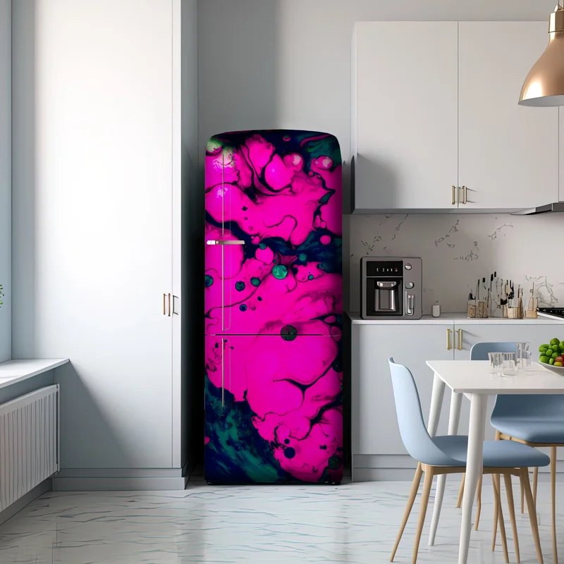 Kühlschrankaufkleber neonpink flüssige abstraktion