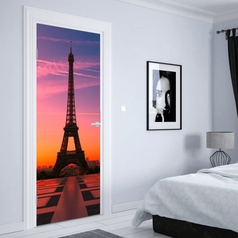 Türaufkleber sonnenaufgang über dem Eiffelturm Türaufkleber sonnenaufgang über dem Eiffelturm