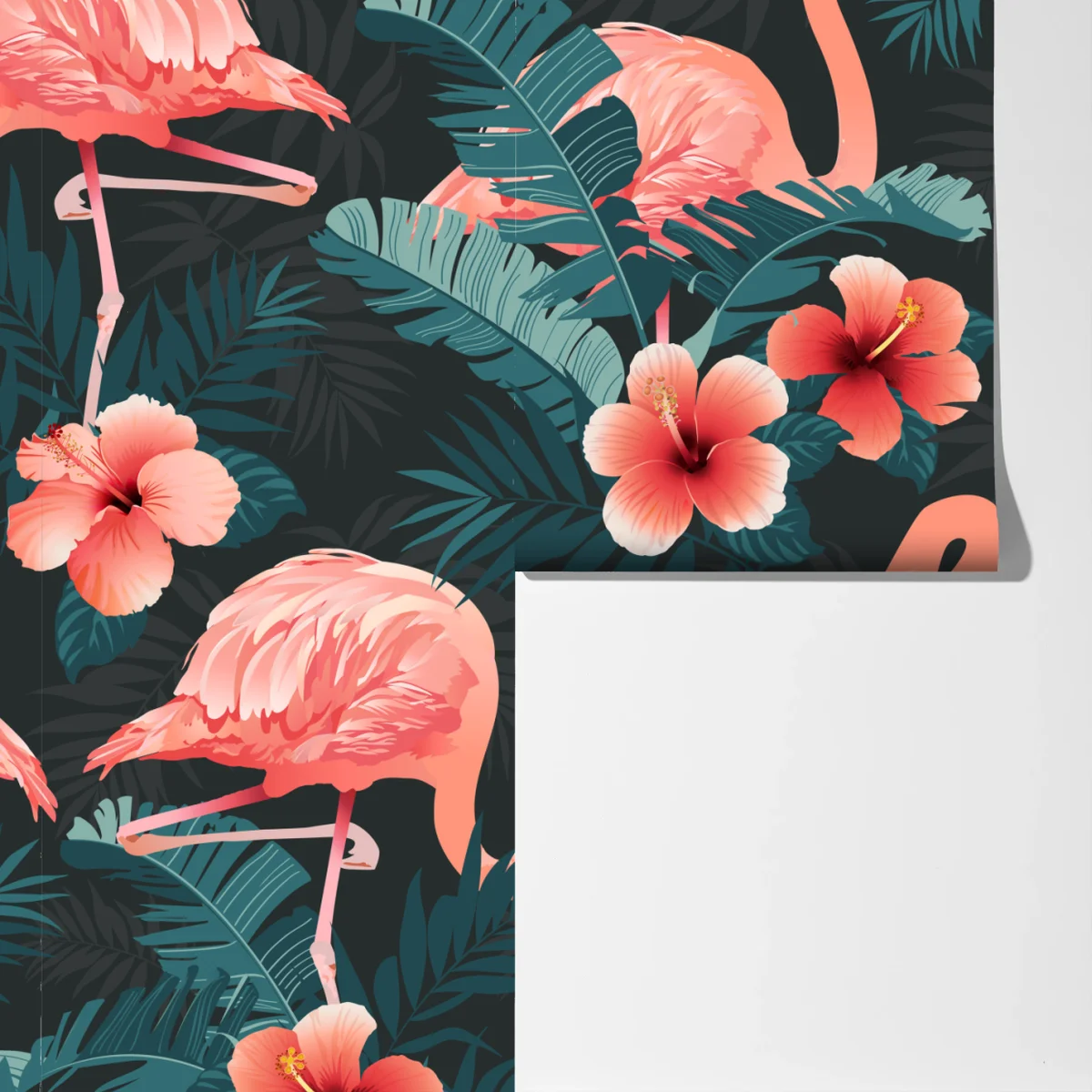 Fototapete tropisches muster mit rosa flamingos Fototapete tropisches muster mit rosa flamingos