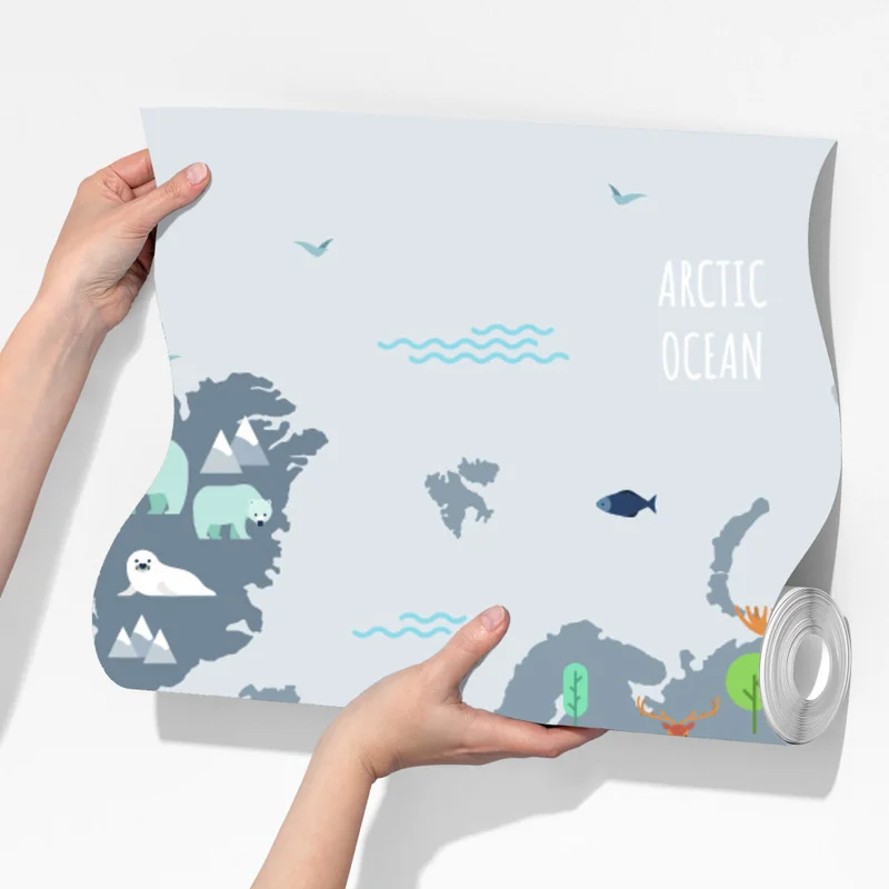 Fototapete pastellfarbene weltkarte mit tieren Fototapete pastellfarbene weltkarte mit tieren