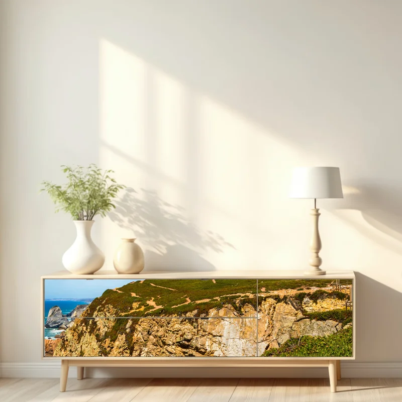 Repositionierbarer Aufkleber leuchtturm auf den klippen von Cabo da Roca