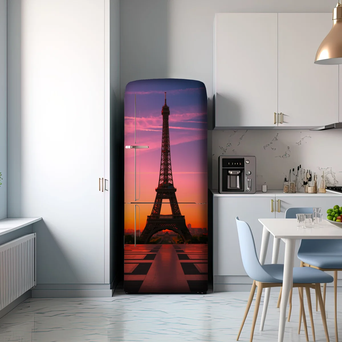 Kühlschrankaufkleber sonnenaufgang über dem Eiffelturm Kühlschrankaufkleber sonnenaufgang über dem Eiffelturm