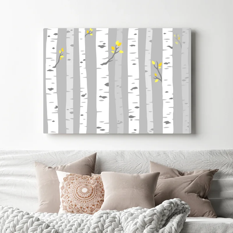 Leinwandbild skandinavischer birkenwald Leinwandbild skandinavischer birkenwald