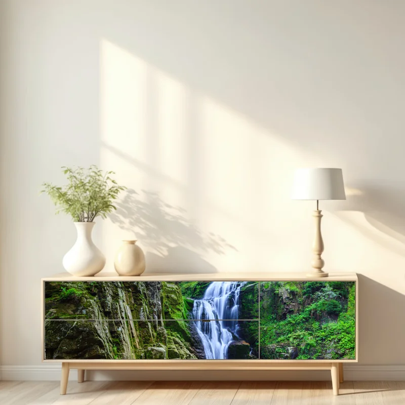 Repositionierbarer Aufkleber wasserfall Kamienczyk im Riesengebirge