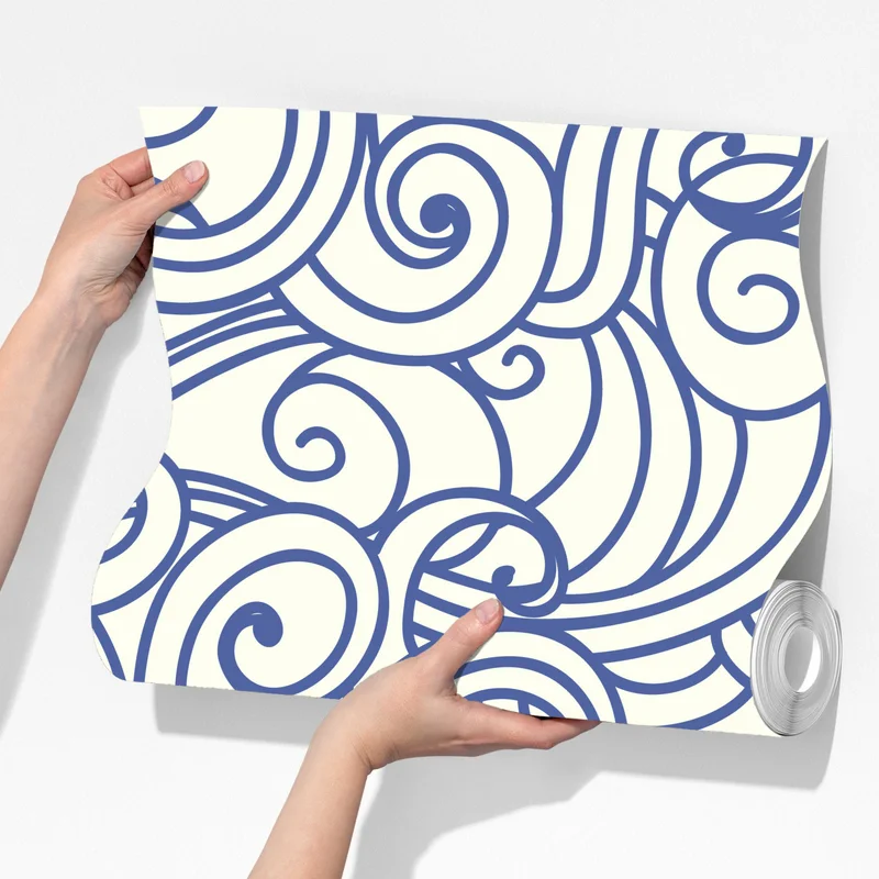 Fototapete nahtloses blaues wirbelmuster Fototapete nahtloses blaues wirbelmuster