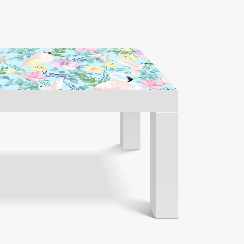 Tischaufkleber und Schreibtischaufkleber pastell tropisches vögel- und blumenmuster