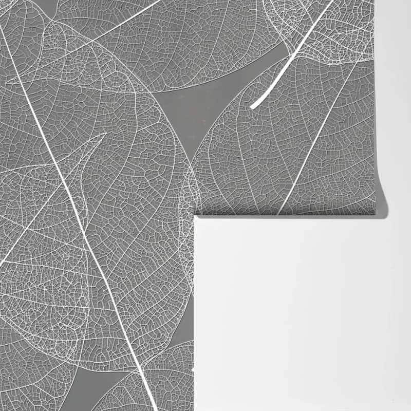 Fototapete feines blattadern-muster in grautönen Fototapete feines blattadern-muster in grautönen