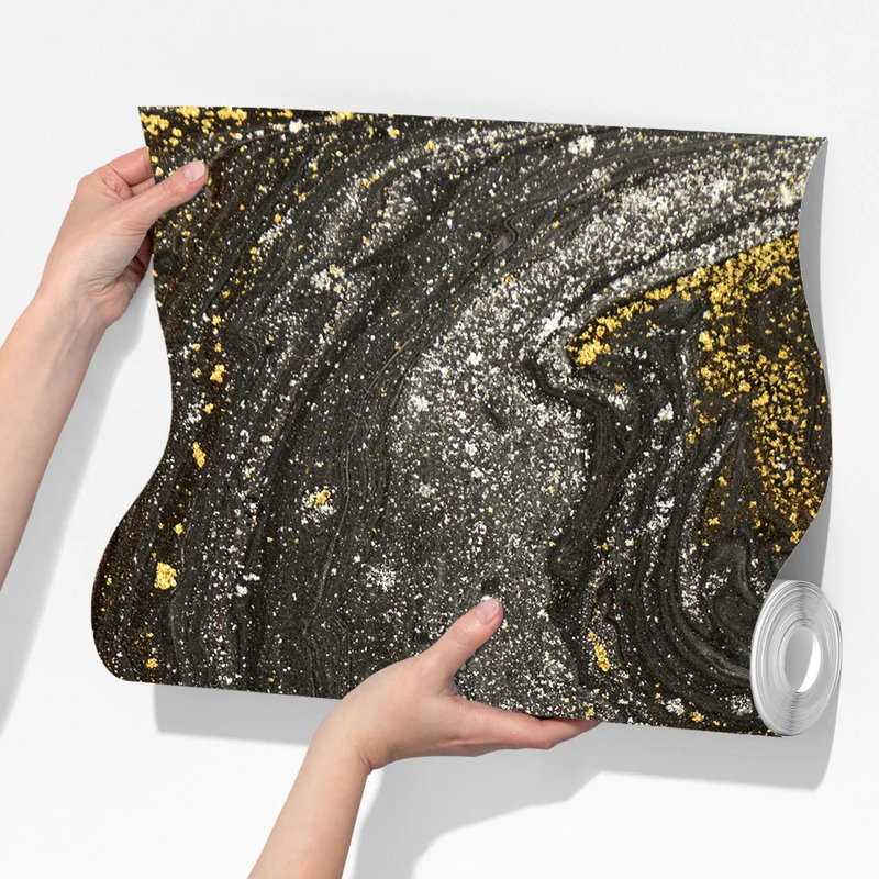 Fototapete gold-schwarzer marmorwirbel Fototapete gold-schwarzer marmorwirbel