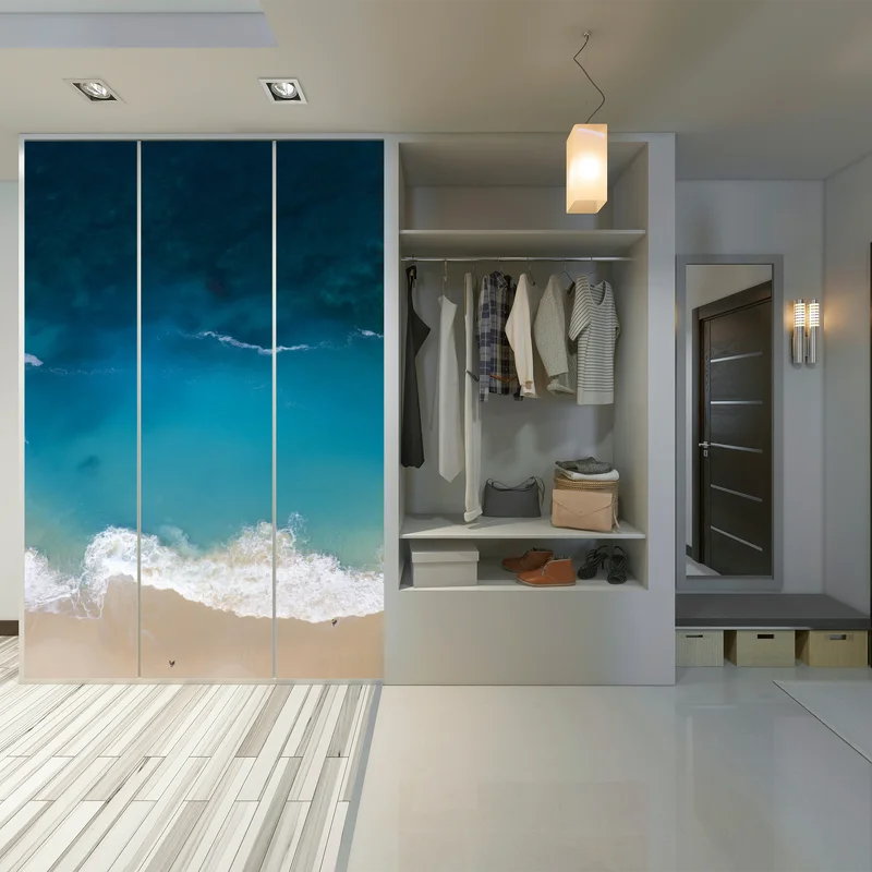 Schrankaufkleber luftaufnahme der türkisfarbenen küste von Nusa Penida