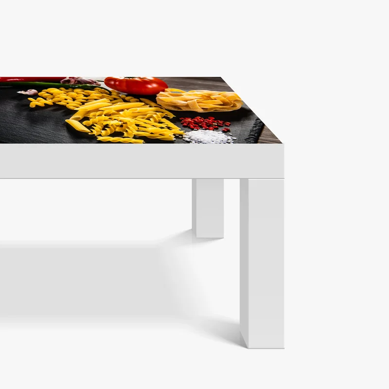 Tischaufkleber und Schreibtischaufkleber verschiedene trockene nudeln und frische zutaten