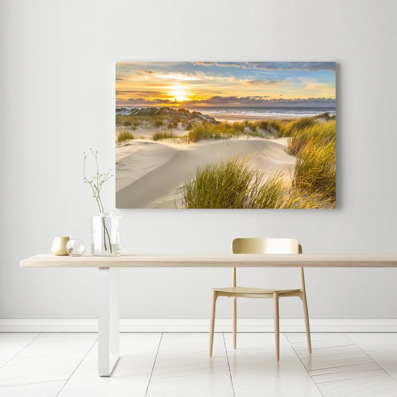 Leinwandbild sonnenuntergang über den dünen von Ameland Leinwandbild sonnenuntergang über den dünen von Ameland