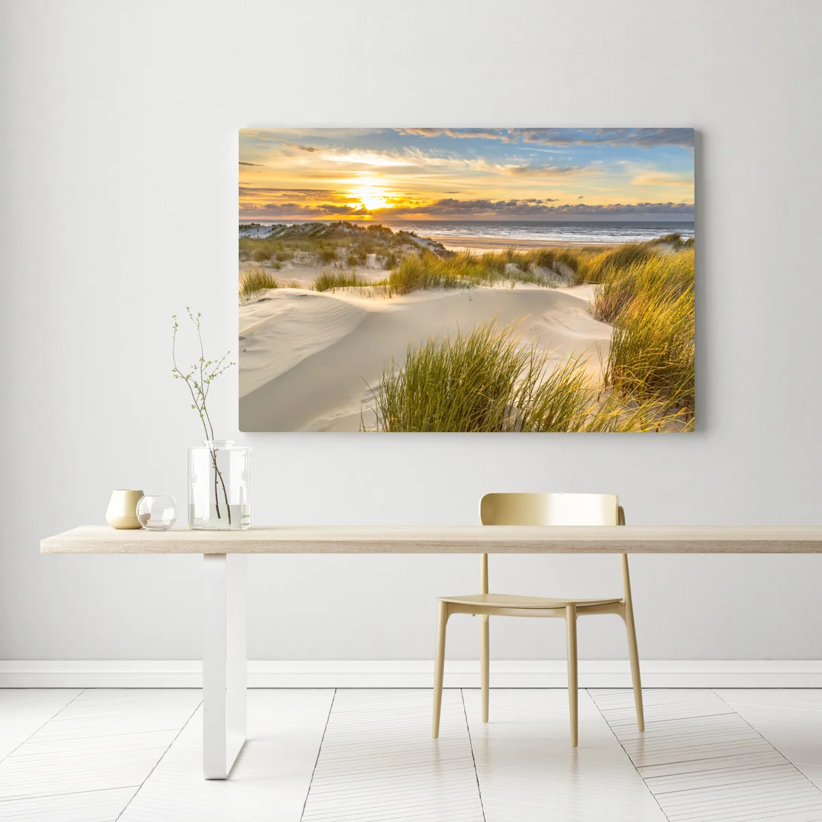 Leinwandbild sonnenuntergang über den dünen von Ameland Leinwandbild sonnenuntergang über den dünen von Ameland