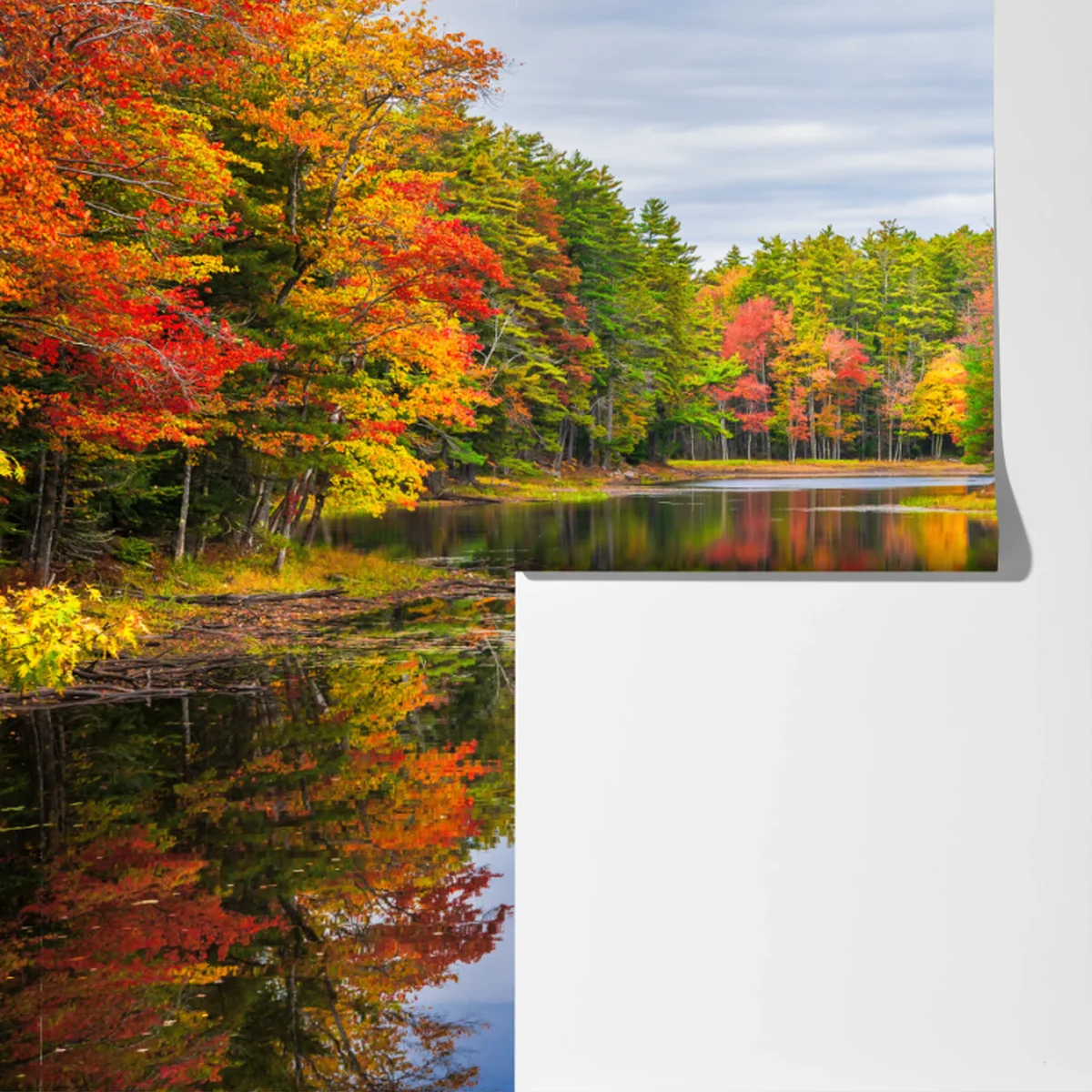 Fototapete herbstliche spiegelungen in Neuengland Fototapete herbstliche spiegelungen in Neuengland