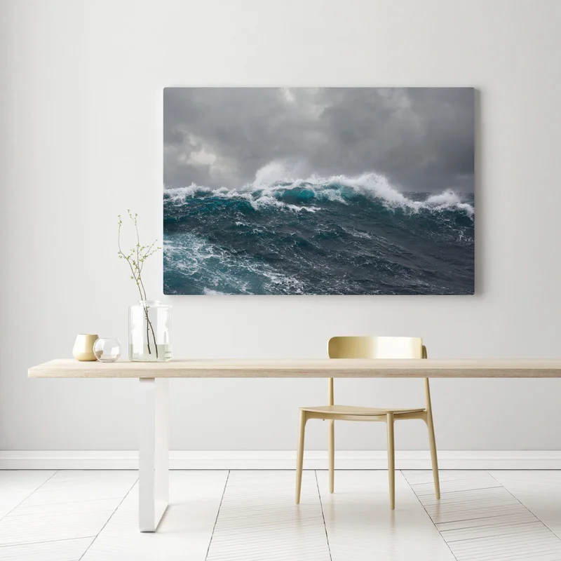 Leinwandbild stürmisches meer mit brechenden wellen Leinwandbild stürmisches meer mit brechenden wellen
