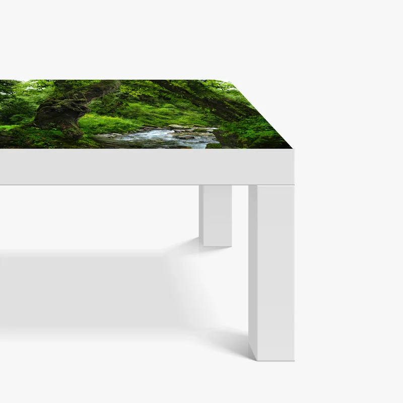 Tischaufkleber und Schreibtischaufkleber moosiger waldbach panorama