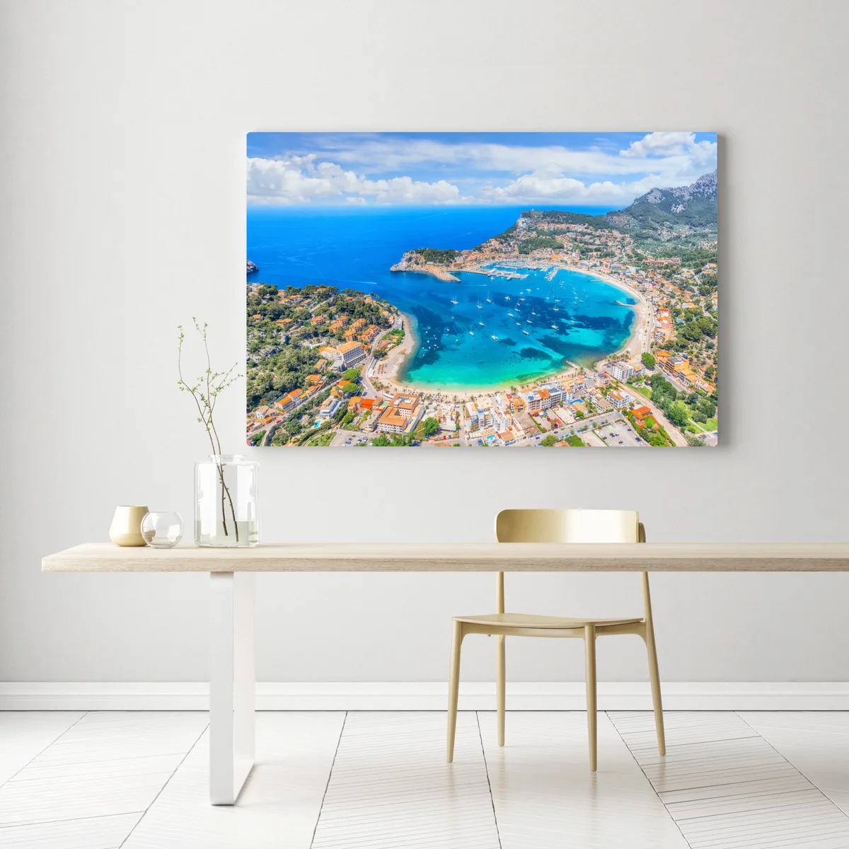 Leinwandbild luftaufnahme der bucht von Port de Sóller Leinwandbild luftaufnahme der bucht von Port de Sóller