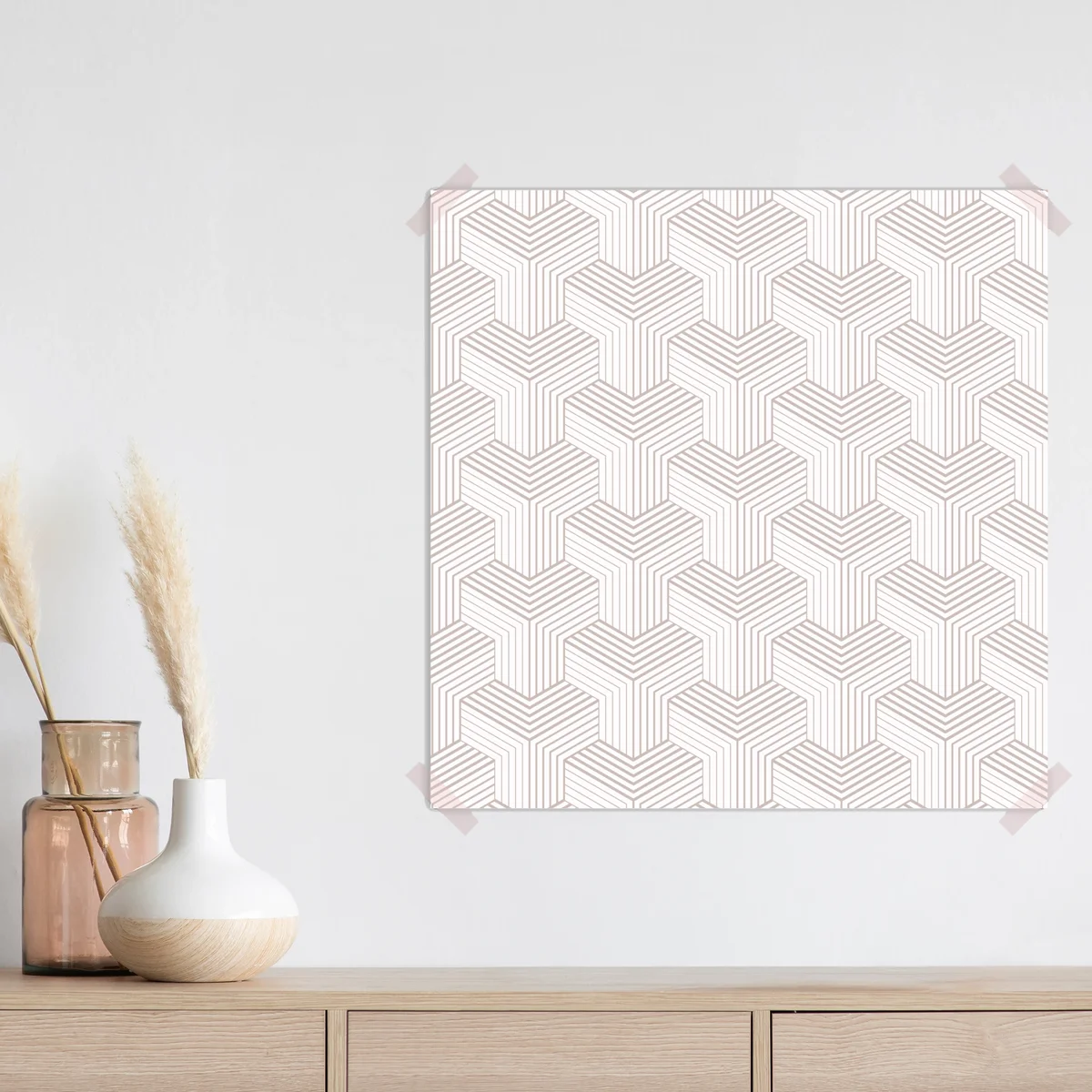 Poster subtiles beige geometrisches muster • Poster bei Wallnifity® Poster subtiles beige geometrisches muster • Poster bei Wallnifity®