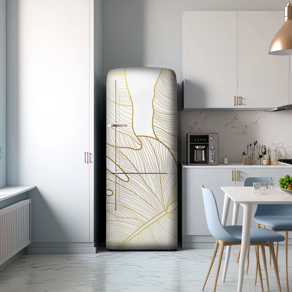 Kühlschrankaufkleber goldene botanische blattzeichnung Kühlschrankaufkleber goldene botanische blattzeichnung