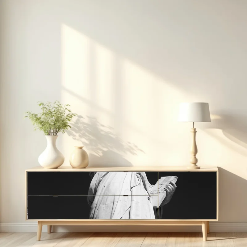 Repositionierbarer Aufkleber Freiheitsstatue in monochrom