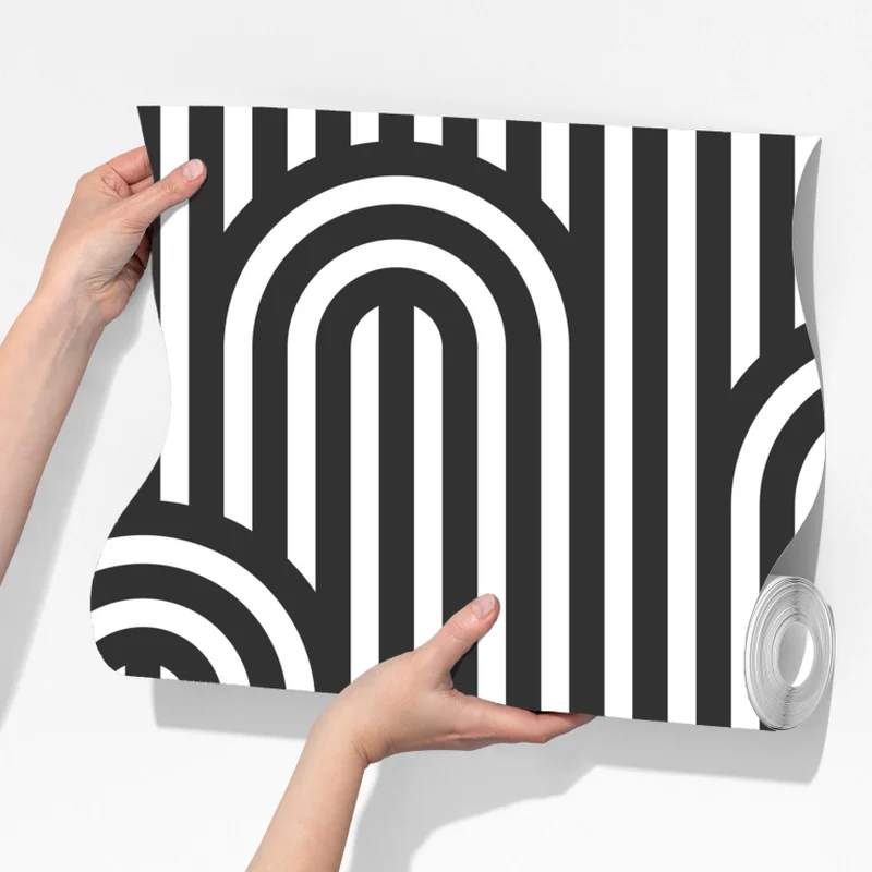 Fototapete schwarzweißes geometrisches streifenmuster Fototapete schwarzweißes geometrisches streifenmuster