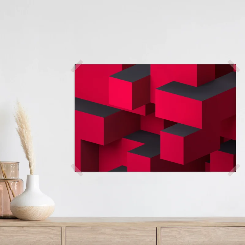 Poster kräftige rote geometrische blöcke Poster kräftige rote geometrische blöcke