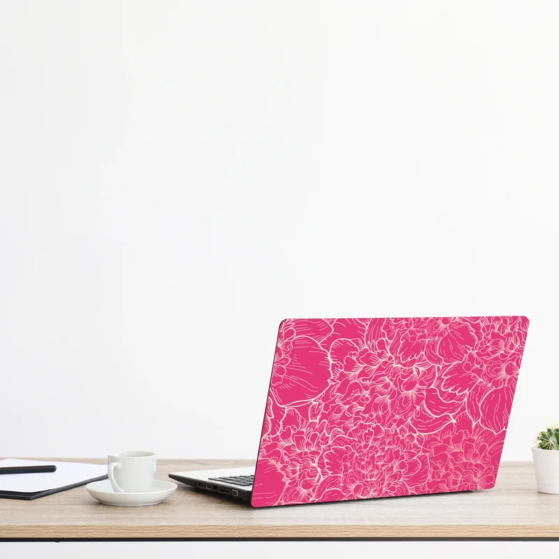 Laptop-Aufkleber leuchtendes rosa pfingstrosenmuster Laptop-Aufkleber leuchtendes rosa pfingstrosenmuster