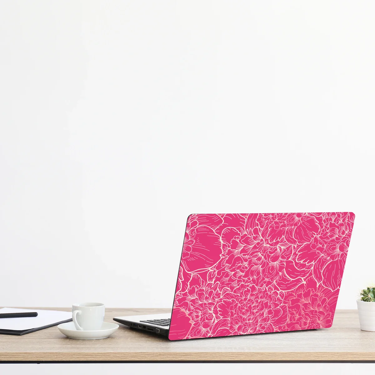 Laptop-Aufkleber leuchtendes rosa pfingstrosenmuster Laptop-Aufkleber leuchtendes rosa pfingstrosenmuster