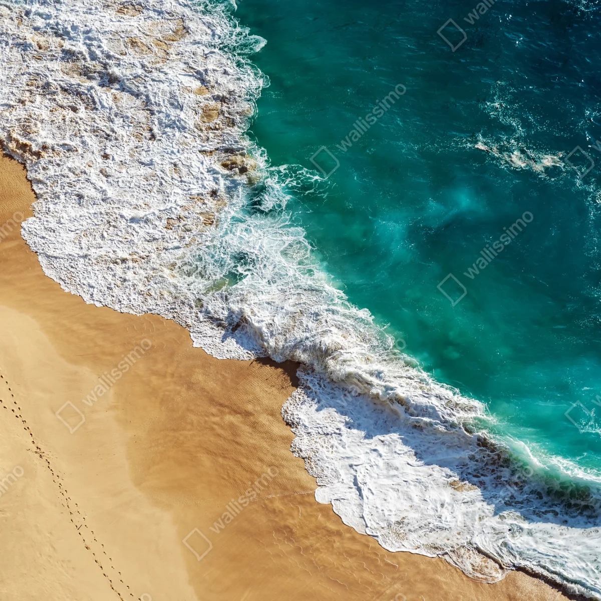 Leinwandbild türkisfarbene wellen am Kelingking Beach Leinwandbild türkisfarbene wellen am Kelingking Beach
