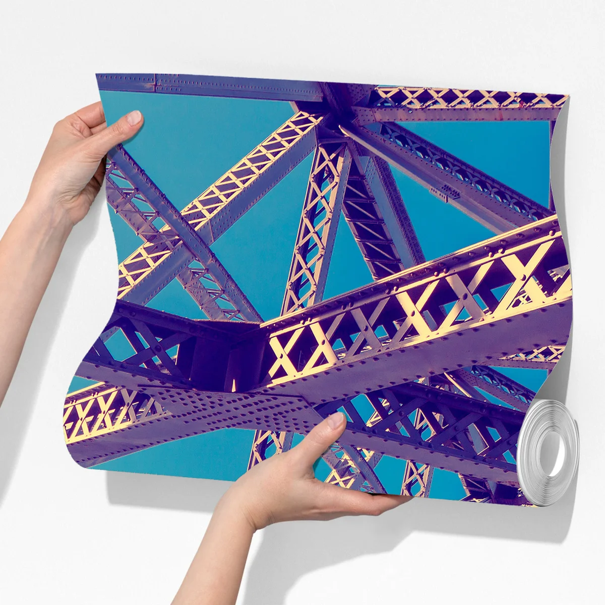 Fototapeta abstrakcyjna stalowa konstrukcja mostu w perspektywie Fototapeta abstrakcyjna stalowa konstrukcja mostu w perspektywie