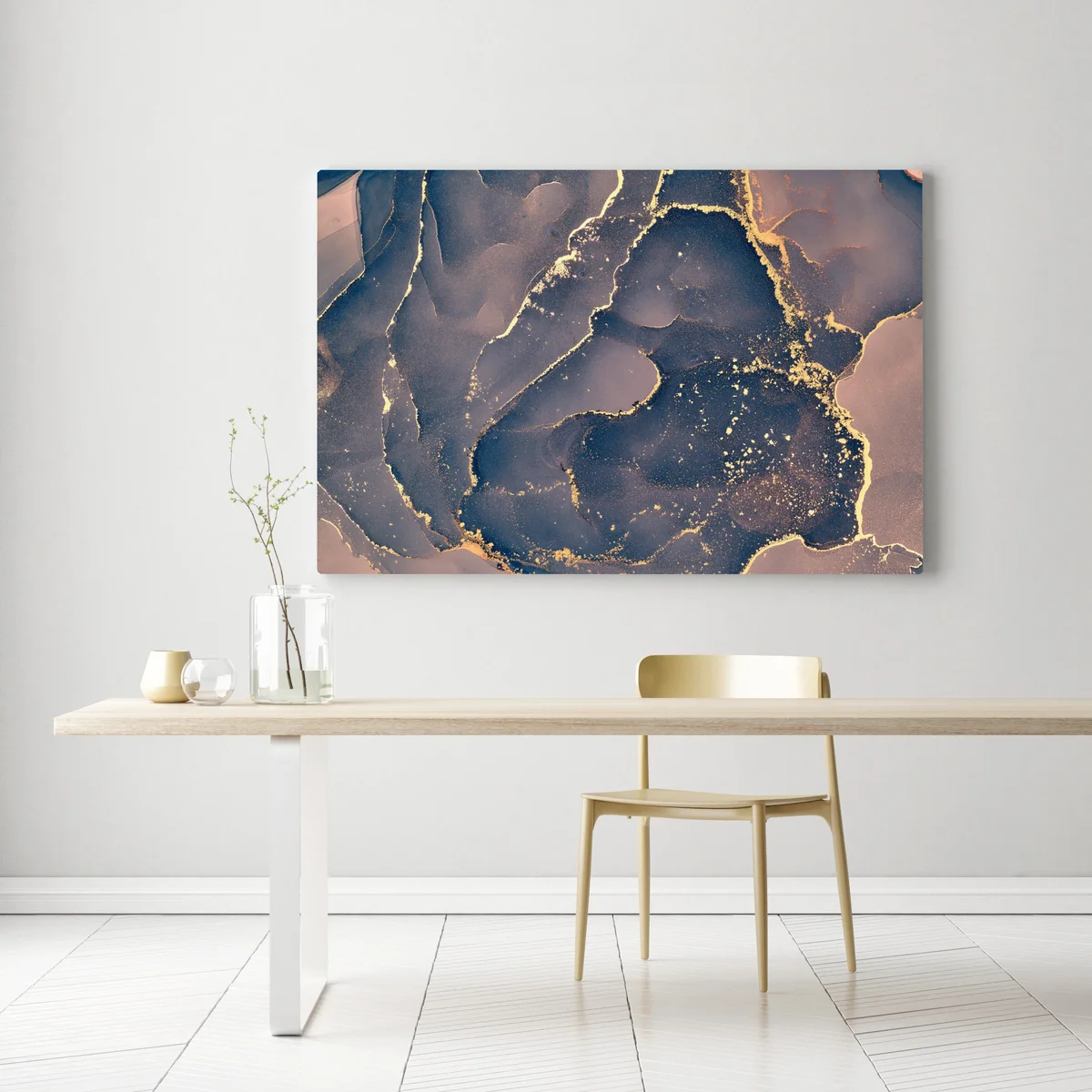 Leinwandbild marineblau-goldene marmorabstraktion Leinwandbild marineblau-goldene marmorabstraktion