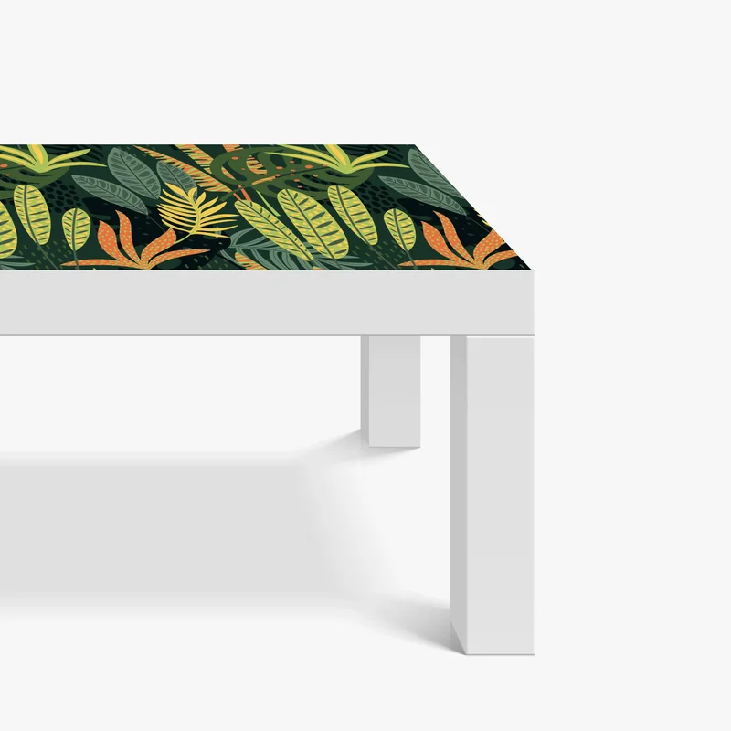 Tischaufkleber und Schreibtischaufkleber botanisches blattmuster im dschungelstil