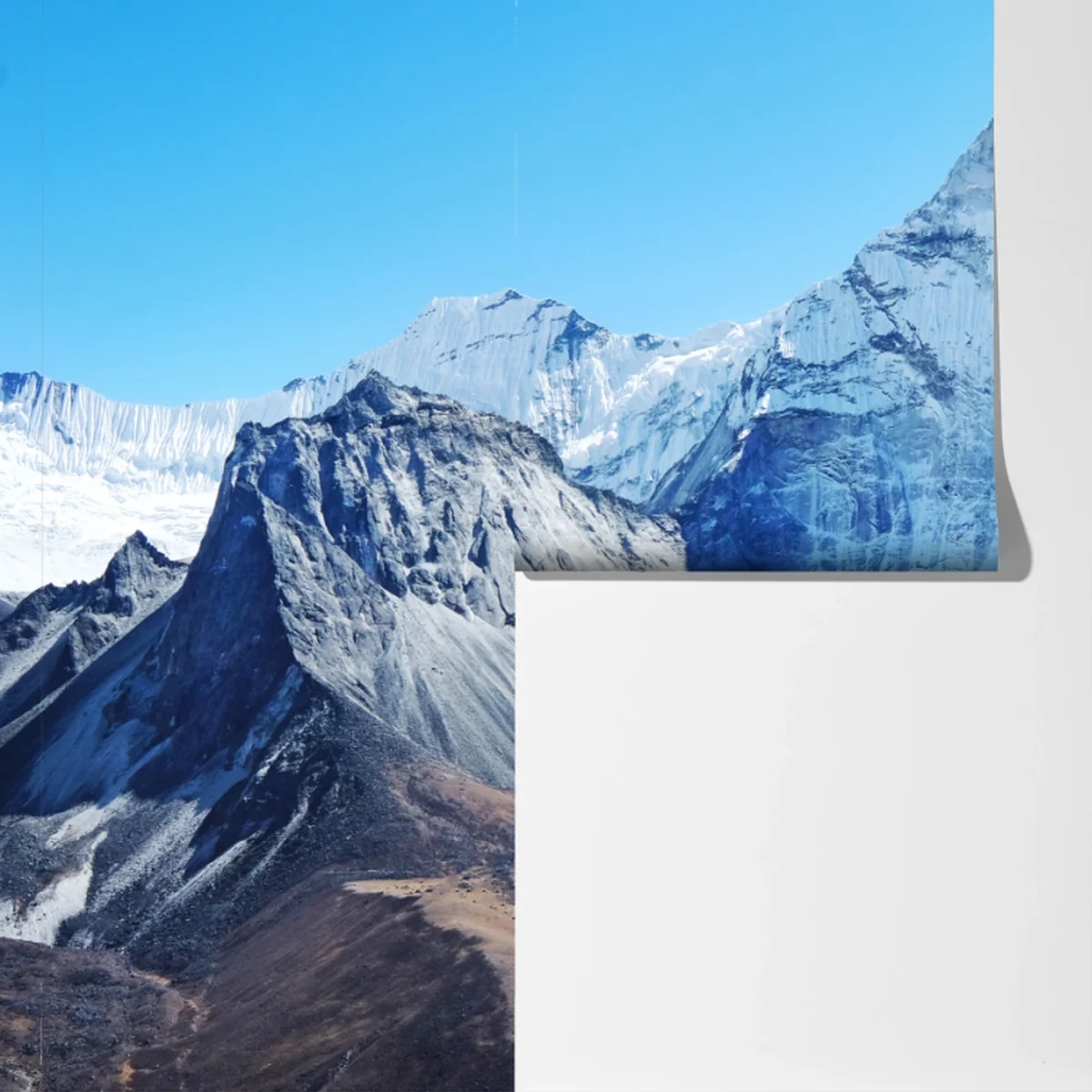 Fototapete majestätischer schneebedeckter berggipfel Fototapete majestätischer schneebedeckter berggipfel