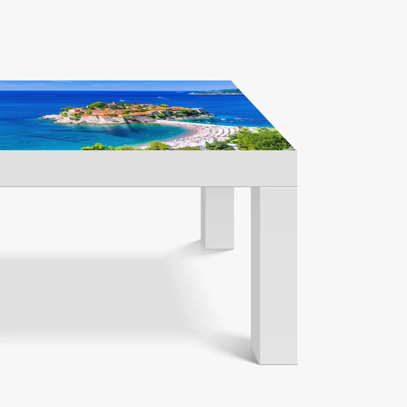 Tischaufkleber und Schreibtischaufkleber Sveti Stefan, Montenegro historischer inselkurort Tischaufkleber und Schreibtischaufkleber Sveti Stefan, Montenegro historischer inselkurort