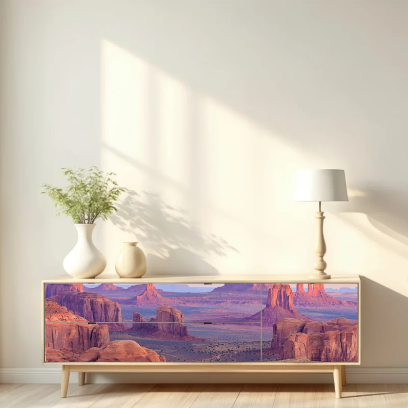 Repositionierbarer Aufkleber Monument Valley wüsten sonnenuntergang panorama Repositionierbarer Aufkleber Monument Valley wüsten sonnenuntergang panorama