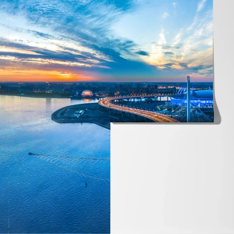 Fototapete Sankt Petersburg brückenpanorama bei dämmerung Fototapete Sankt Petersburg brückenpanorama bei dämmerung