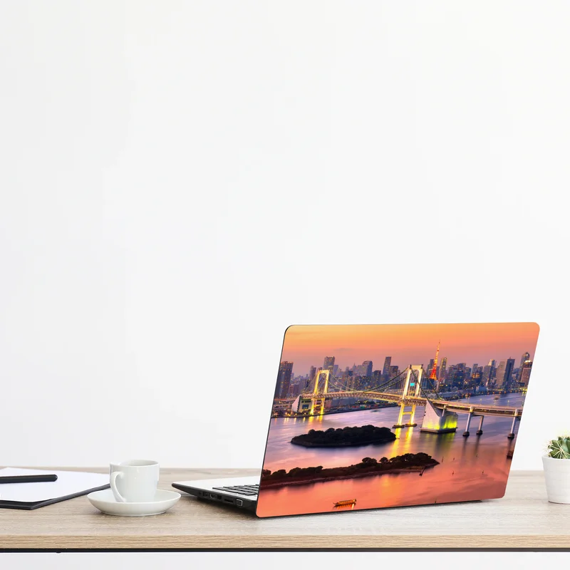 Naklejka na laptopa Tokio panorama o zachodzie słońca Naklejka na laptopa Tokio panorama o zachodzie słońca