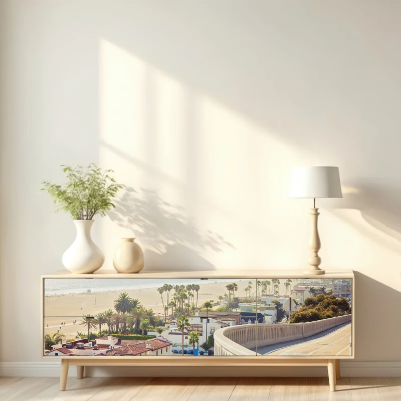 Repositionierbarer Aufkleber Santa Monica küstenpanorama