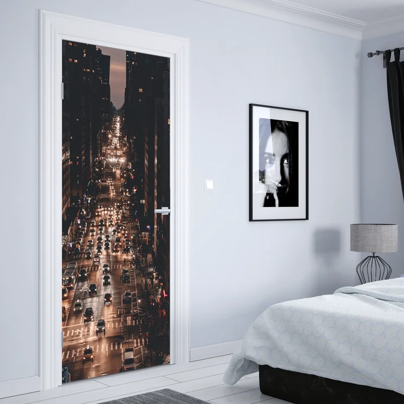 Türaufkleber Manhattan nächtliche avenue