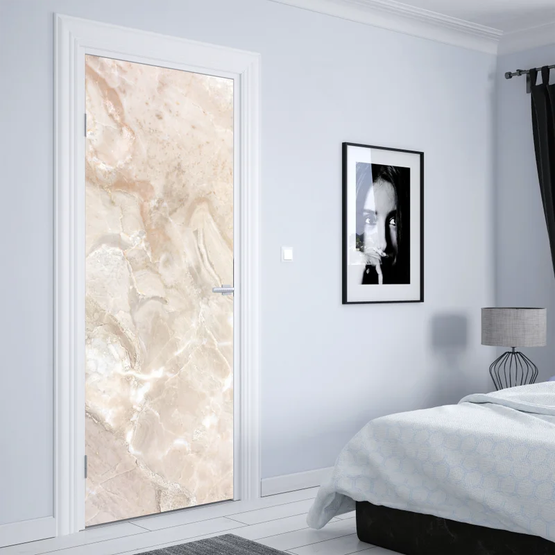 Türaufkleber beige marmorstruktur