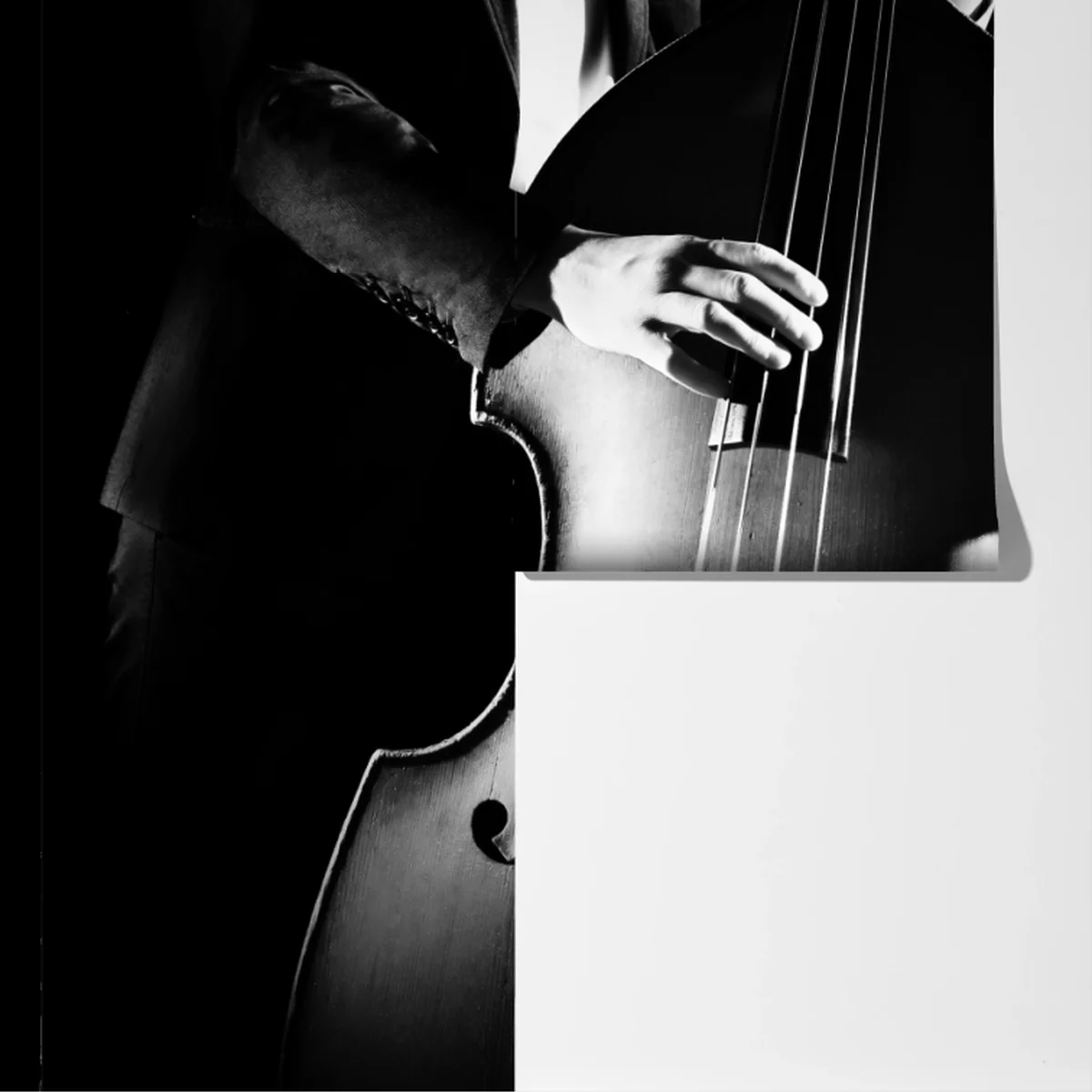 Fototapete kontrabassist im dramatischen licht Fototapete kontrabassist im dramatischen licht