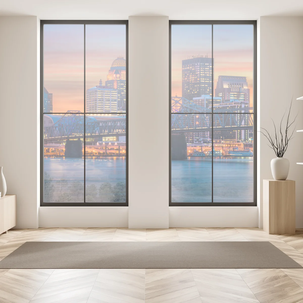 Fensteraufkleber Louisville skyline bei sonnenuntergang Fensteraufkleber Louisville skyline bei sonnenuntergang