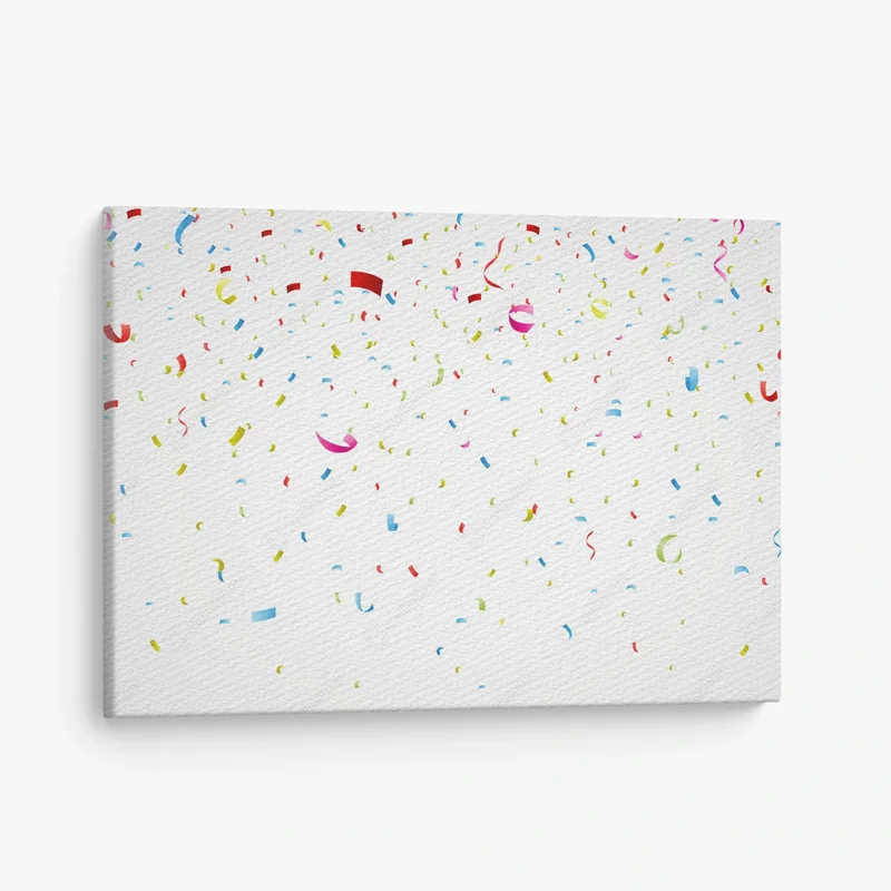 Leinwandbild bunte Konfetti auf weißem Hintergrund • Leinwandbilder bei Wallnifity® Leinwandbild bunte Konfetti auf weißem Hintergrund • Leinwandbilder bei Wallnifity®